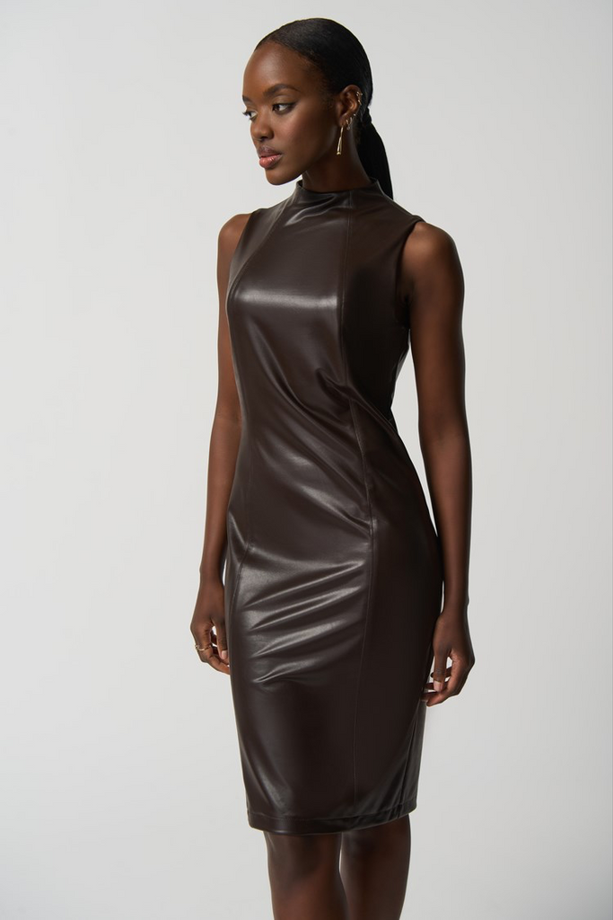 Faux leather best sale cocktail dress
