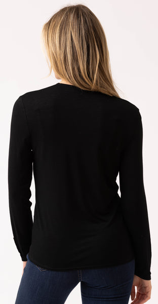 MARBLE 6402 SUPER SOFT FITTED V-NECK TOP WITH CUFF DETAIL- 2 COLOURS