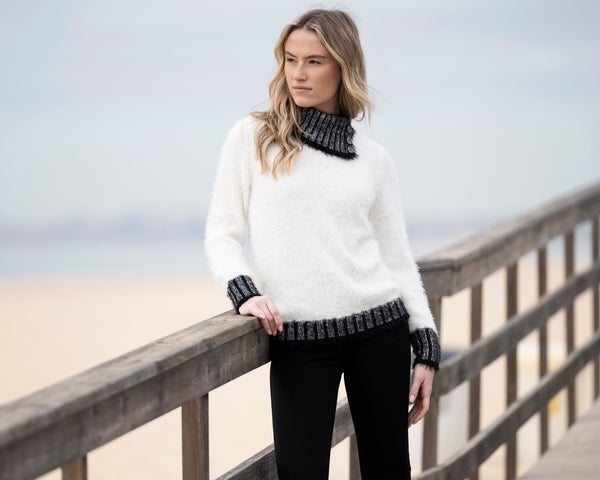 MARBLE 8026 TWO TONE SOFT SWEATER