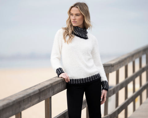 MARBLE 8026 TWO TONE SOFT SWEATER