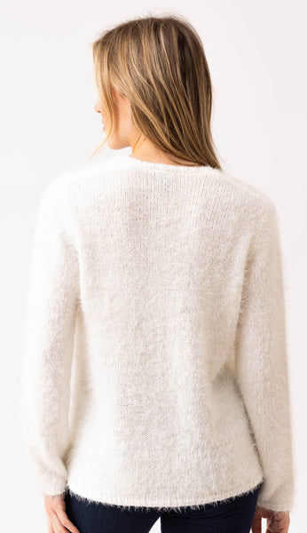 MARBLE 8032 SUPER SOFT SWEATER WITH REMOVEABLE SCARF