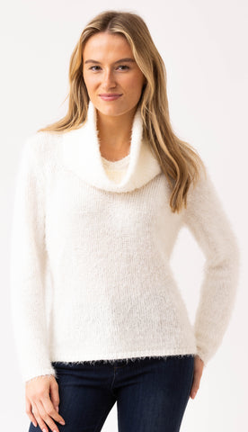 MARBLE 8032 SUPER SOFT SWEATER WITH REMOVEABLE SCARF