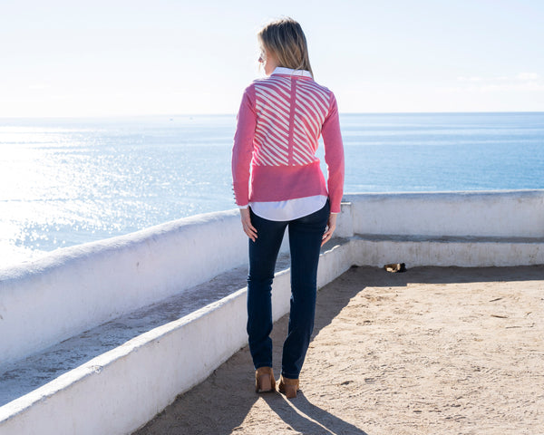 MARBLE 8041 PRINTED SWEATER WITH SLEEVE BUTTONS