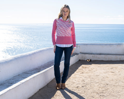 MARBLE 8041 PRINTED SWEATER WITH SLEEVE BUTTONS