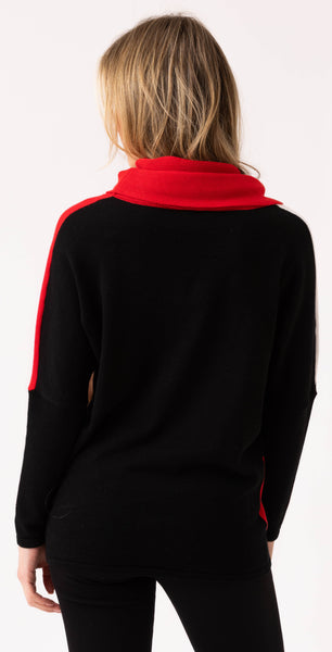 MARBLE 8071 MULTI-COLOUR COWL NECK SWEATER