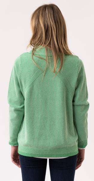 MARBLE 8087 SUBTLE STRIPE COWL NECK SWEATER WITH DRAWSTRINGS