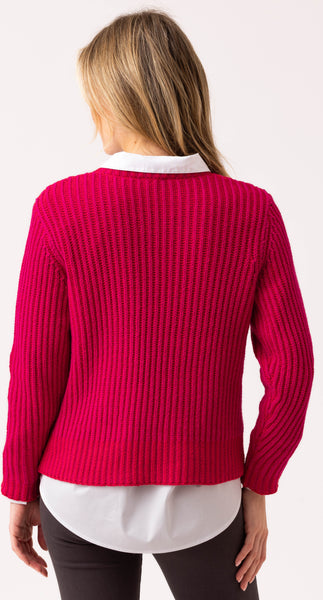 MARBLE 8100 KNIT SWEATER WITH REMOVEABLE SCARF