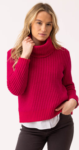 MARBLE 8100 KNIT SWEATER WITH REMOVEABLE SCARF