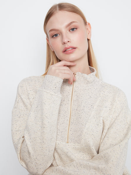CHARLIE B C1454 HALF ZIP TOP 3 COLOURS