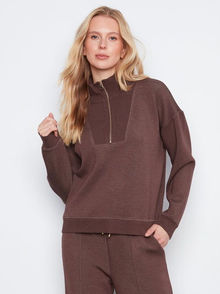 CHARLIE B C1454 HALF ZIP TOP 3 COLOURS