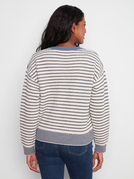CHARLIE B C2033 STRIPED SWEATER