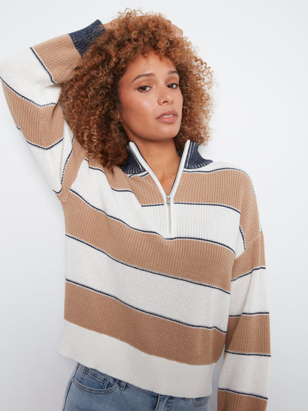 CHARLIE B C2040 STRIPED SWEATER