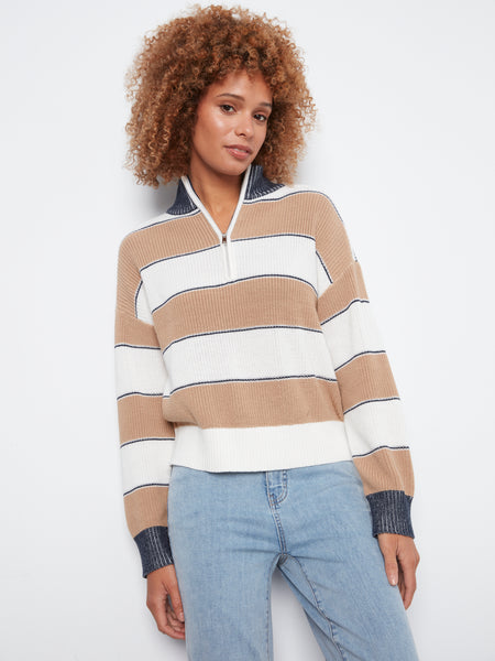 CHARLIE B C2040 STRIPED SWEATER