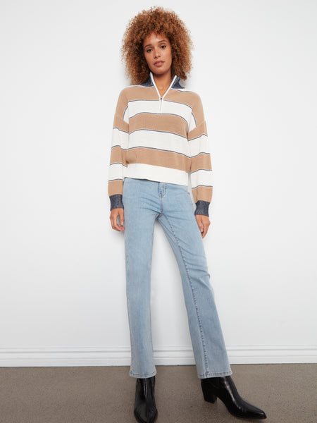 CHARLIE B C2040 STRIPED SWEATER