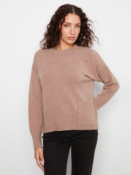 CHARLIE B C2052 SWEATER WITH POCKET 3 COLOURS