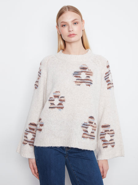 CHARLIE B C2071 PRINTED SWEATER