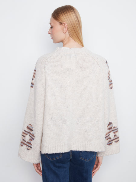 CHARLIE B C2071 PRINTED SWEATER
