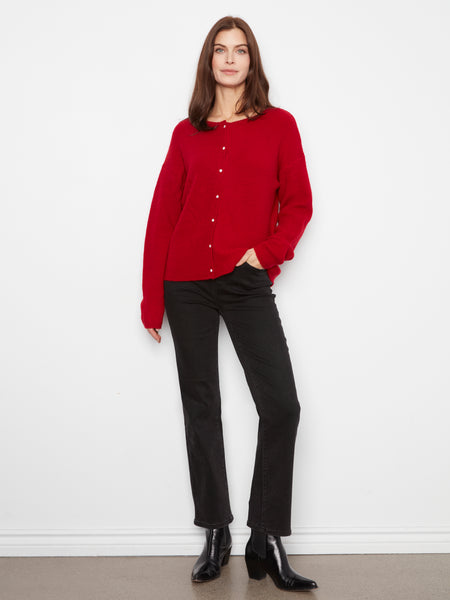CHARLIE B C2133 REVERSIBLE BUTTON SWEATER