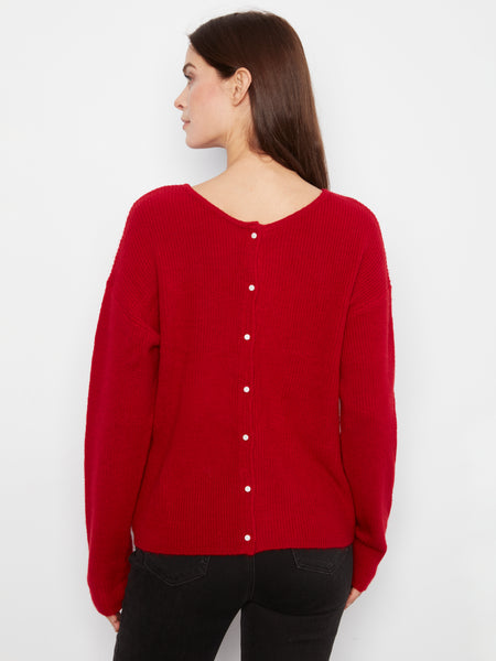 CHARLIE B C2133 REVERSIBLE BUTTON SWEATER