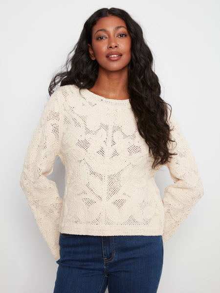 CHARLIE B C2151 REVERSIBLE BUTTON SWEATER