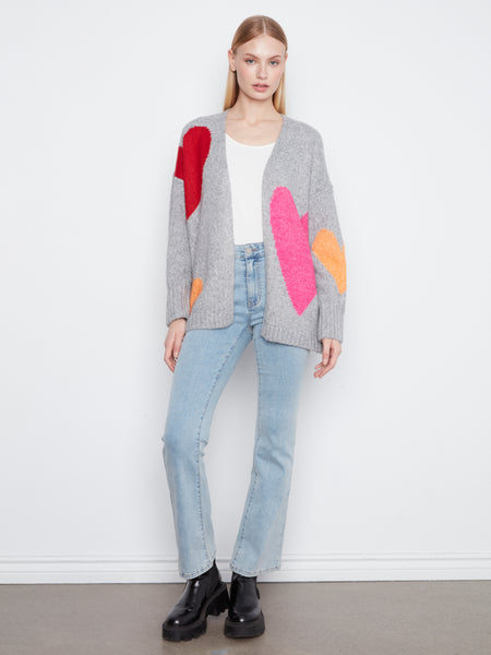 CHARLIE B C2168 HEART CARDIGAN
