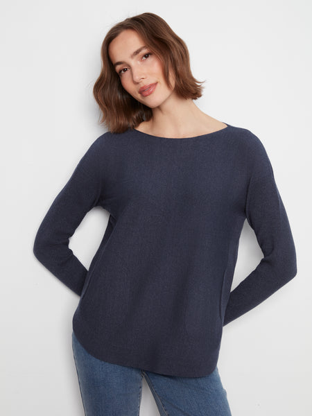 CHARLIE B C2170ZR SWEATER WITH BACK DETAIL 2 COLOURS