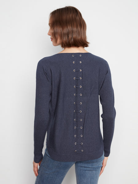CHARLIE B C2170ZR SWEATER WITH BACK DETAIL 2 COLOURS