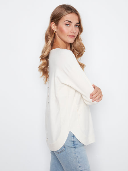 CHARLIE B C2170ZR SWEATER WITH BACK DETAIL 2 COLOURS