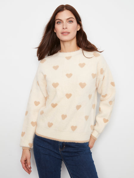 CHARLIE B C2172 HEART SWEATER