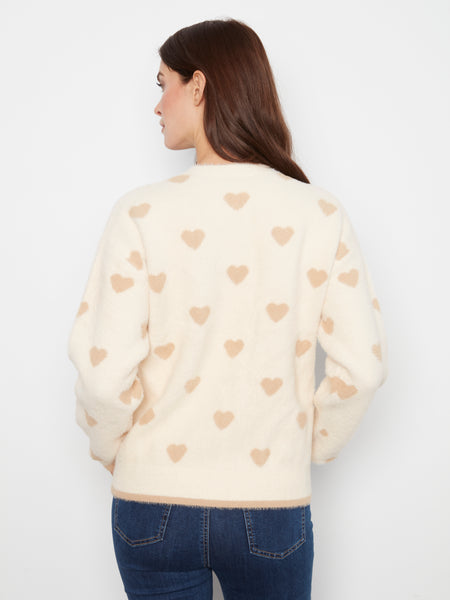 CHARLIE B C2172 HEART SWEATER