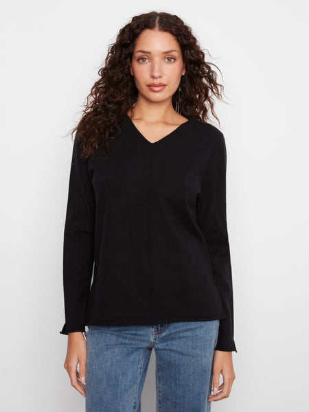 CHARLIE B C2279RPR V-NECK SWEATER 4 COLOURS