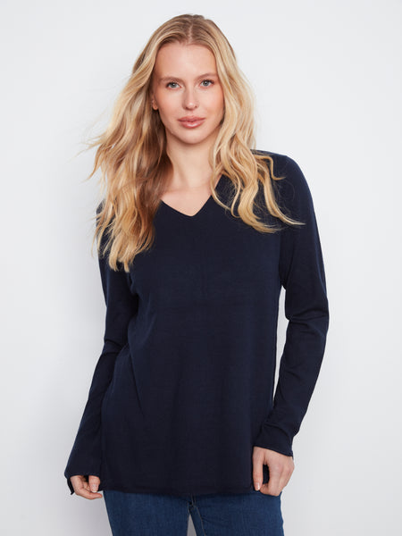 CHARLIE B C2279RPR V-NECK SWEATER 4 COLOURS