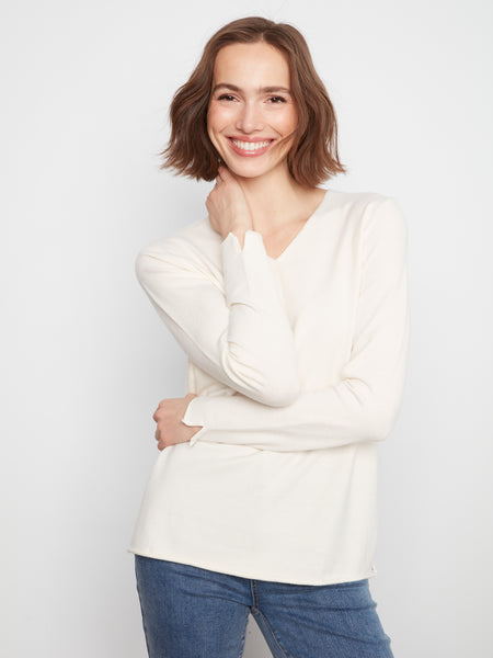 CHARLIE B C2279RPR V-NECK SWEATER 4 COLOURS