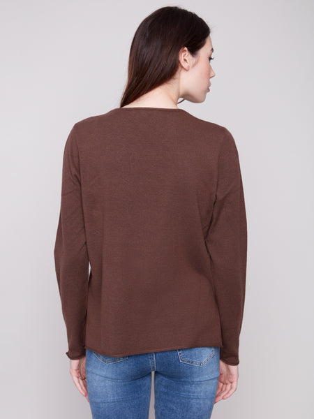 CHARLIE B C2279RR V-NECK BASIC SWEATER 5 COLOURS