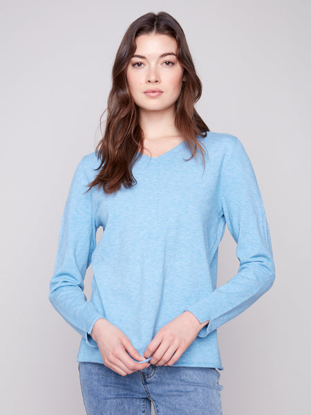 CHARLIE B C2279RR V-NECK BASIC SWEATER 5 COLOURS