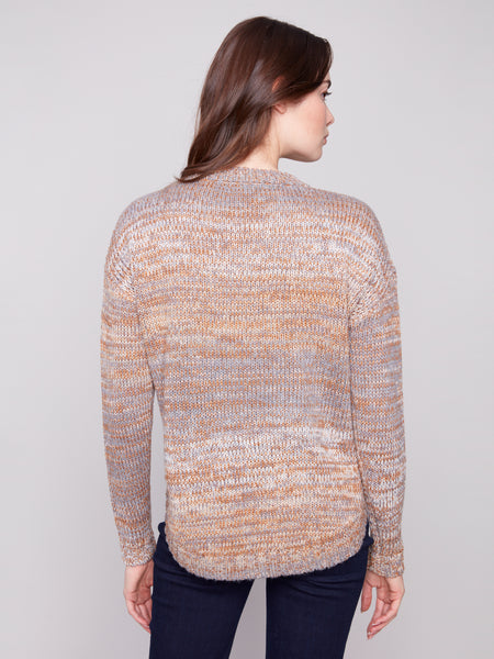 CHARLIE B C2420Y SWEATER WITH REMOVEABLE SCARF 2 COLOURS