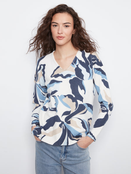 CHARLIE B C2581DR V-NECK SWEATER