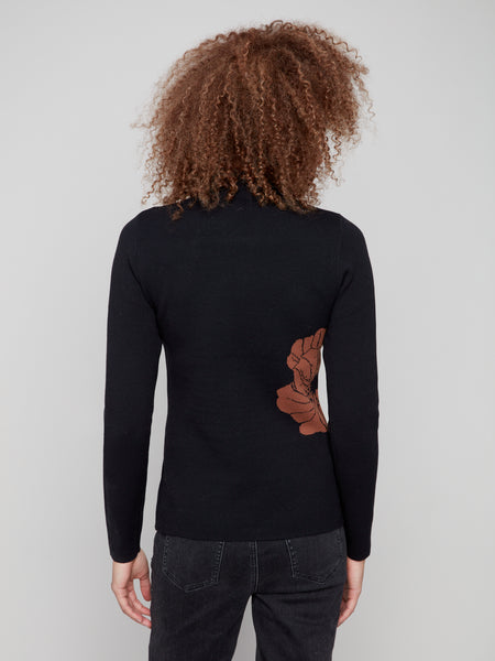 CHARLIE B C2681PR REVERSIBLE MOCK NECK SWEATER