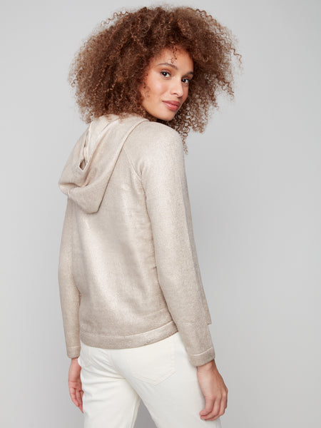 CHARLIE B C2733R PLUSH KNIT HOODIE SWEATER