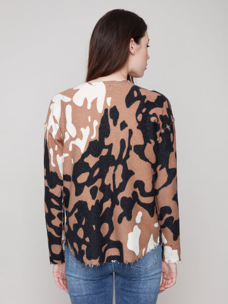 CHARLIE B C2735R PRINTED REVERSIBLE SWEATER 2 COLOURS