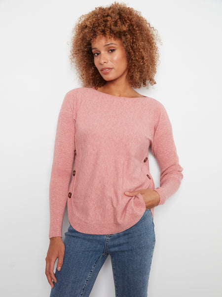 CHARLIE B C2871R SWEATER WITH BUTTON DETAIL 4 COLOURS