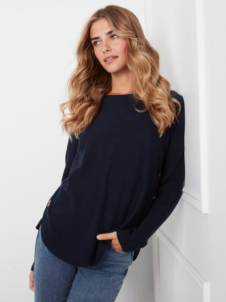 CHARLIE B C2871R SWEATER WITH BUTTON DETAIL 4 COLOURS