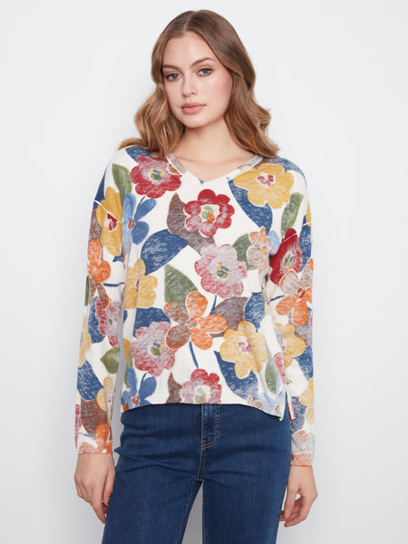 CHARLIE B C2907P REVERSIBLE SWEATER JAZZY