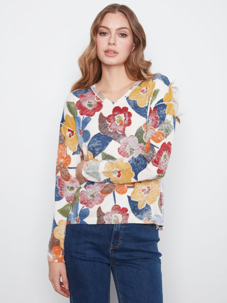 CHARLIE B C2907P REVERSIBLE SWEATER JAZZY