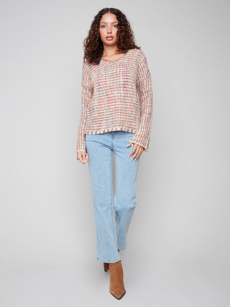 CHARLIE B C2936 NOVELTY YARN SWEATER