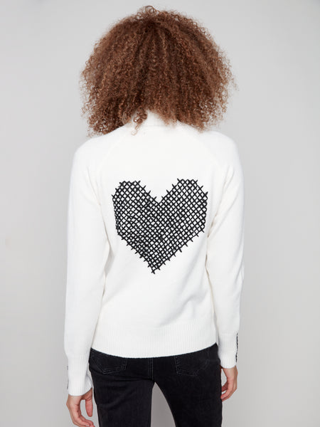 CHARLIE B C2938E SUPER PLUSH SWEATER WITH ZIP DETAIL
