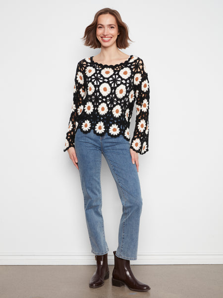 CHARLIE B C2941R crochet SWEATER