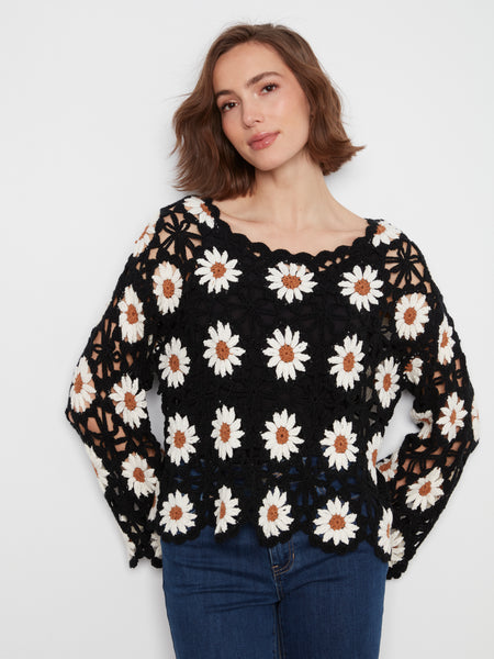 CHARLIE B C2941R crochet SWEATER