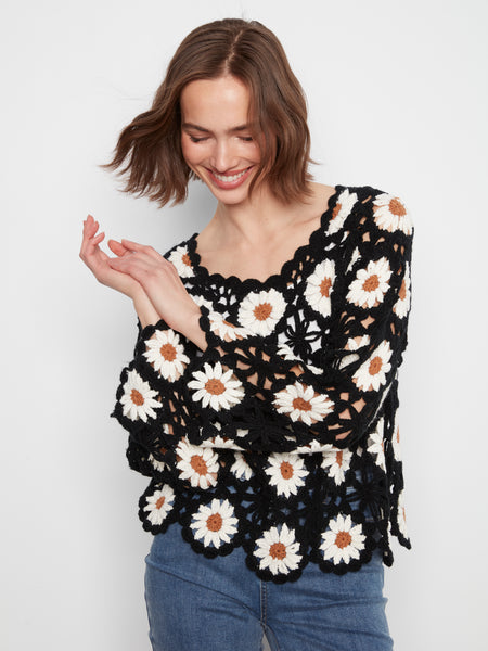 CHARLIE B C2941R crochet SWEATER