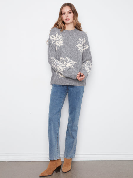 CHARLIE B C2987 PRINTED SWEATER